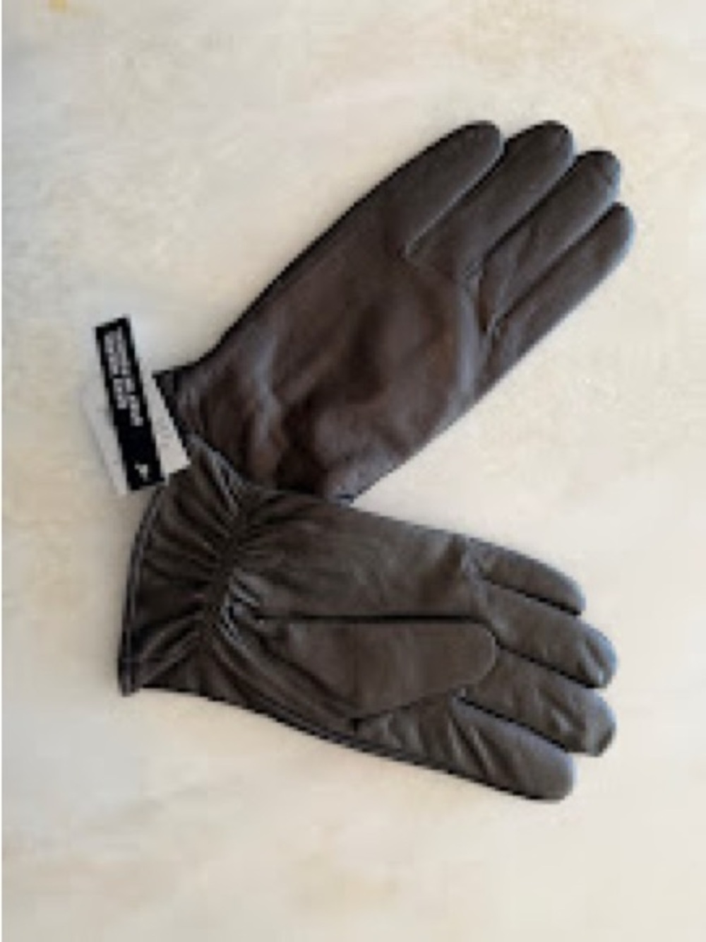 NWT Bloomingdale's Brown Leather Cashmere-Lined Men's Gloves